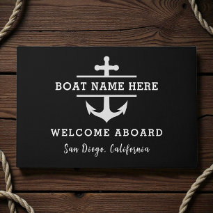 Personalized Nautical Welcome Aboard Anchor Doormat