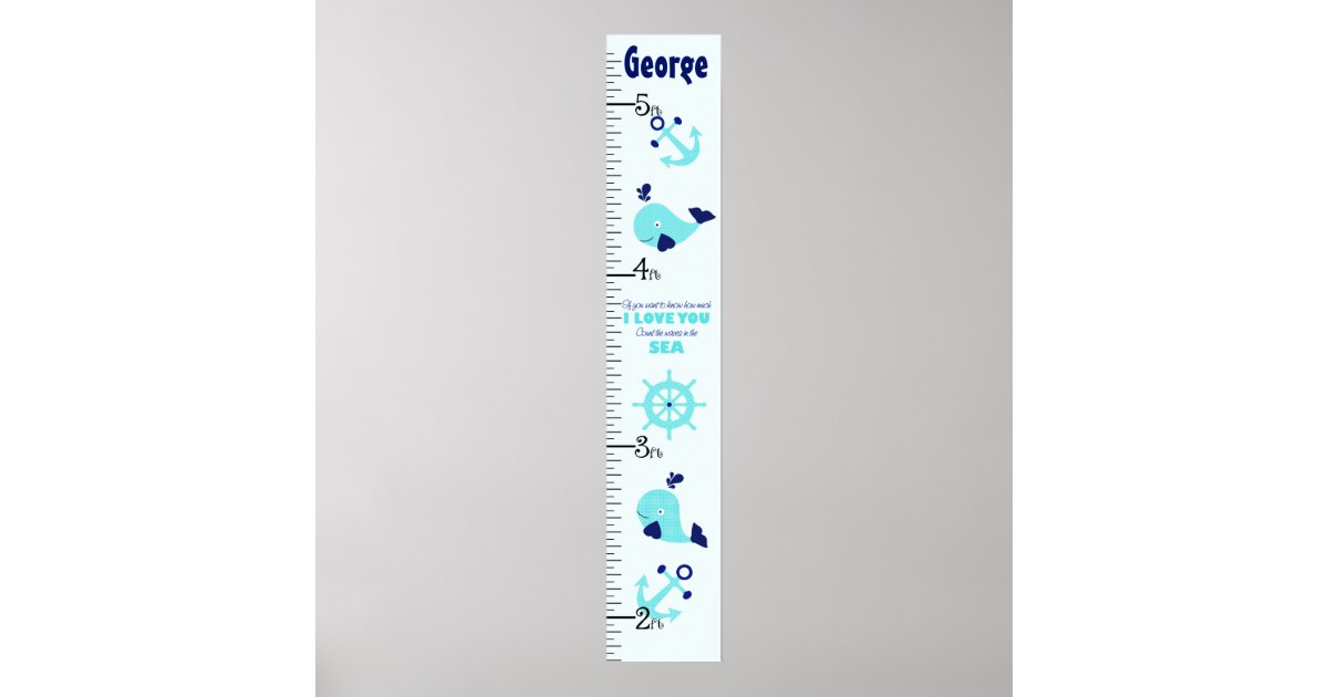 Personalized Nautical Whale Quote Growth Chart Zazzle Personalized Nautical Whale Quote Growth Chart Zazzle