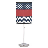 Personalized Navy and white nautical pattern Table Lamp (Back)