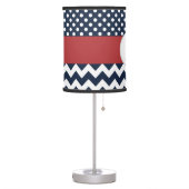 Personalized Navy and white nautical pattern Table Lamp (Left)