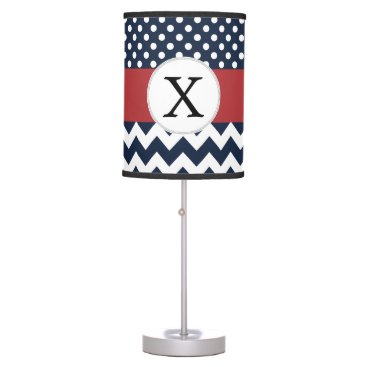 Personalized Navy and white nautical pattern Table Lamp