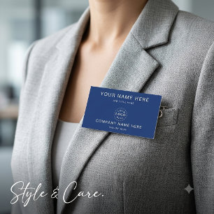 Personalized Navy Blue 3" X 1.5" Rectangle Name Tag