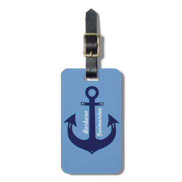 personalized navy blue anchor bag tag personalized navy blue anchor bag tag