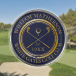 Personalized Navy Blue And Gold Golf Club Name Golf Ball Marker at Zazzle