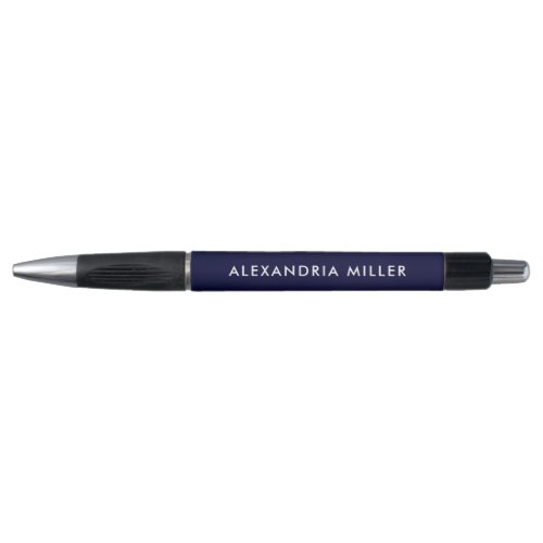 Personalized Navy Blue and White Modern Pen