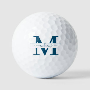 Personalized Navy Blue and white Name signature  G Golf Balls