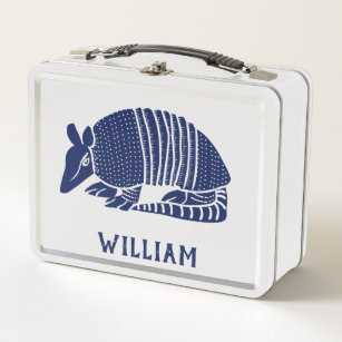 Personalized Navy Blue Armadillo  Metal Lunch Box