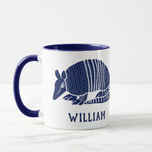 Personalized Navy Blue Armadillo Mug