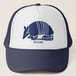 Personalized Navy Blue Armadillo Trucker Hat