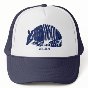 Personalized Navy Blue Armadillo Trucker Hat