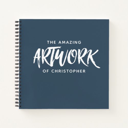 Personalized Navy Blue Artist Sketchbook Notebook