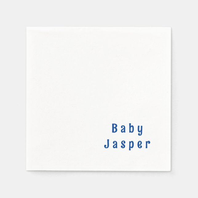 Personalized Navy Blue Baby Shower  Napkins (Front)