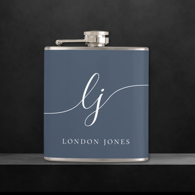 Personalized Navy Blue Bachelorette Flask (Creator Uploaded)