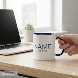 Personalized Navy Blue Combo Mug with Your Name
