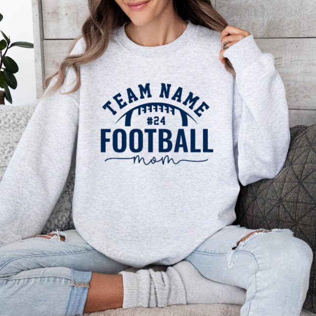 Personalized Navy Blue Football Team Mom Sweatshirt (Creator Uploaded)