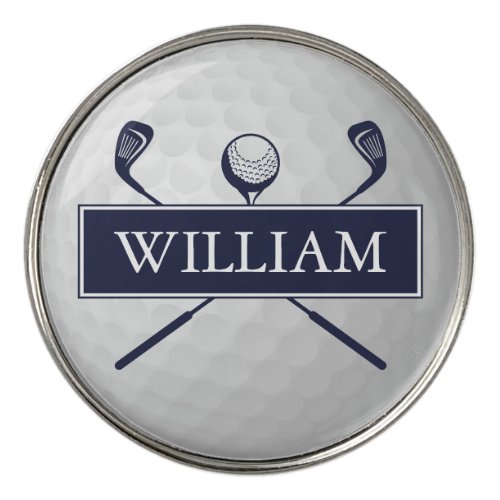 Personalized Navy Blue Golf Ball Classic Golf Ball Marker