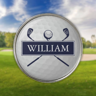 Personalized Navy Blue Golf Ball Classic Golf Ball Marker