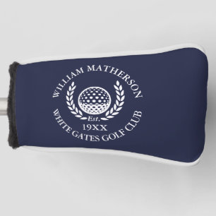 Personalized Navy Blue Golf Club Name Head Cover