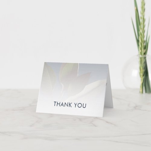 Personalized Navy Blue Greenery Thank You Card