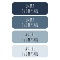Personalized Navy Blue Grey Clothing Kids' Labels