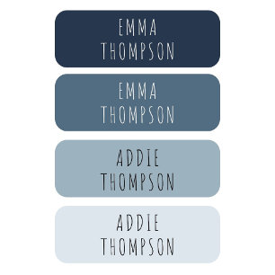 Personalized Navy Blue Grey Clothing Kids' Labels