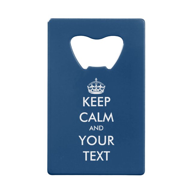 Personalized navy blue keep calm bottle opener (Back)