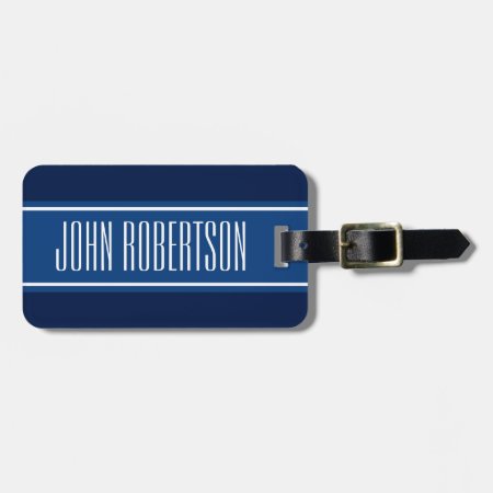 Personalized Navy Blue Luggage Tag | Elegant Style