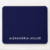 Personalized Navy Blue Minimalist Monogram Mouse Pad