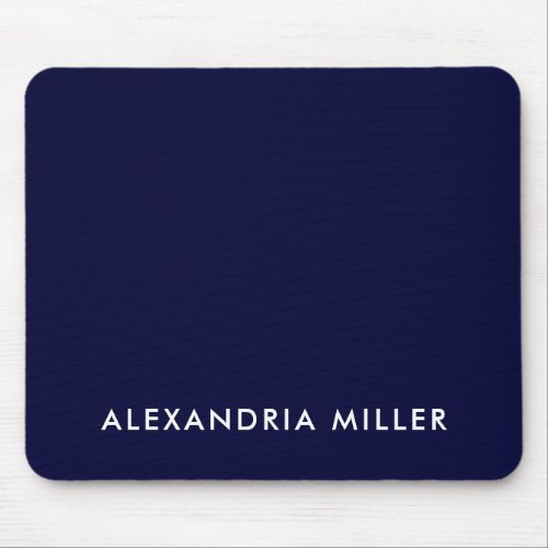 Personalized Navy Blue Minimalist Monogram Mouse Pad