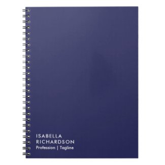 Personalized Navy Blue Minimalist Notebook