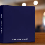 Personalized Navy Blue Monogram 3 Ring Binder<br><div class="desc">Keep your documents organized and stylish with this personalized navy blue monogram 3 ring binder. The classic white typography on a navy blue background adds a touch of elegance to your binder, while the customizable spine allows you to label and organize with ease. This binder is perfect for school, work,...</div>