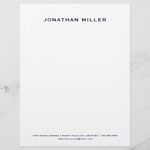 Personalized Navy Blue Monogram Letterhead