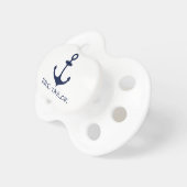 Personalized Navy Blue Nautical Anchor Pacifier (Front Right)