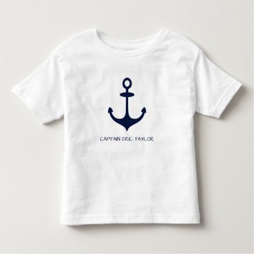 Personalized Navy Blue Nautical Anchor Toddler T-shirt