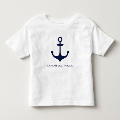 Personalized Navy Blue Nautical Anchor Toddler T_shirt