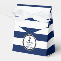Personalized Navy Blue Nautical Bridal Shower Favor Boxes