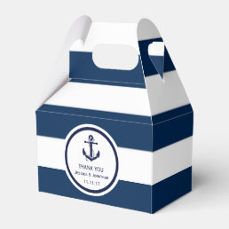Personalized Navy Blue Nautical Wedding Favor Favor Boxes