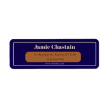 Personalized Navy Blue & Off White Return Address 