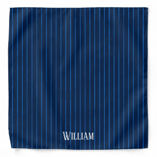 Personalized navy blue pinstripes bandana