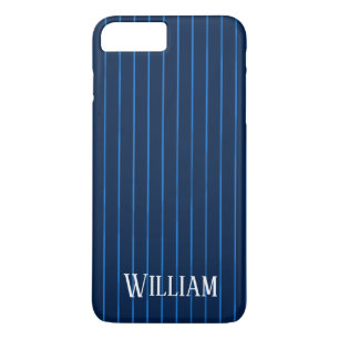 Personalized navy blue pinstripes iPhone 8 plus/7 plus case