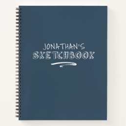 Personalized Navy Blue Sketchbook Notebook