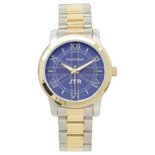 Personalized Navy Blue Union Jack Dial Watch