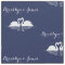 Personalized Navy Blue Wedding Fabric With Swans