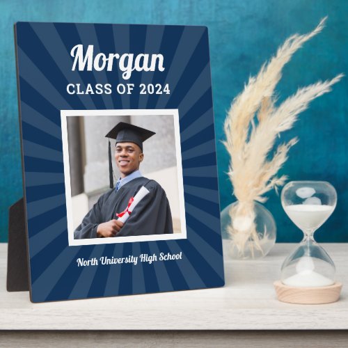 Personalized Navy Class of 2023 Graduation Photo Plaque