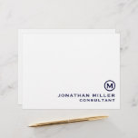 Personalized Navy Classic Monogram Letterhead<br><div class="desc">Make a lasting impression with this elegant navy blue classic monogram letterhead. The simple yet sophisticated design features your monogram in classic block typography, with your name and title or customizable text in a smaller font below. Perfect for professional and personal correspondence, this stationery adds a touch of timeless style...</div>