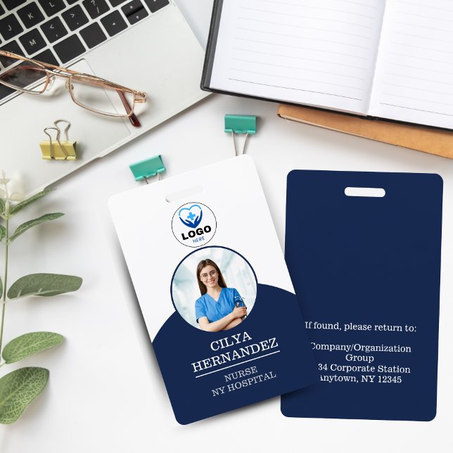 Personalized Navy Employee Photo ID Badge (Personalized Navy Employee Photo ID Badge)