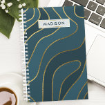 Personalized Navy & Gold Abstract Planner<br><div class="desc">Elevate your organization with this sophisticated planner featuring an abstract navy and gold design. The luxurious gold accents add a touch of glamour, while the customizable name or logo makes it uniquely yours. Perfect for the modern professional who appreciates a touch of elegance, this planner offers ample space for daily...</div>