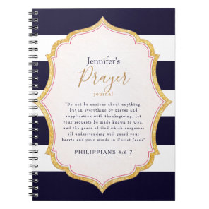 Personalized Navy & Gold Prayer Journal