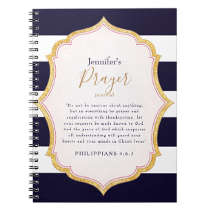 Personalized Navy & Gold Prayer Journal