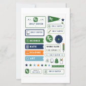 Personalized Navy Green Science School Cover (Front)